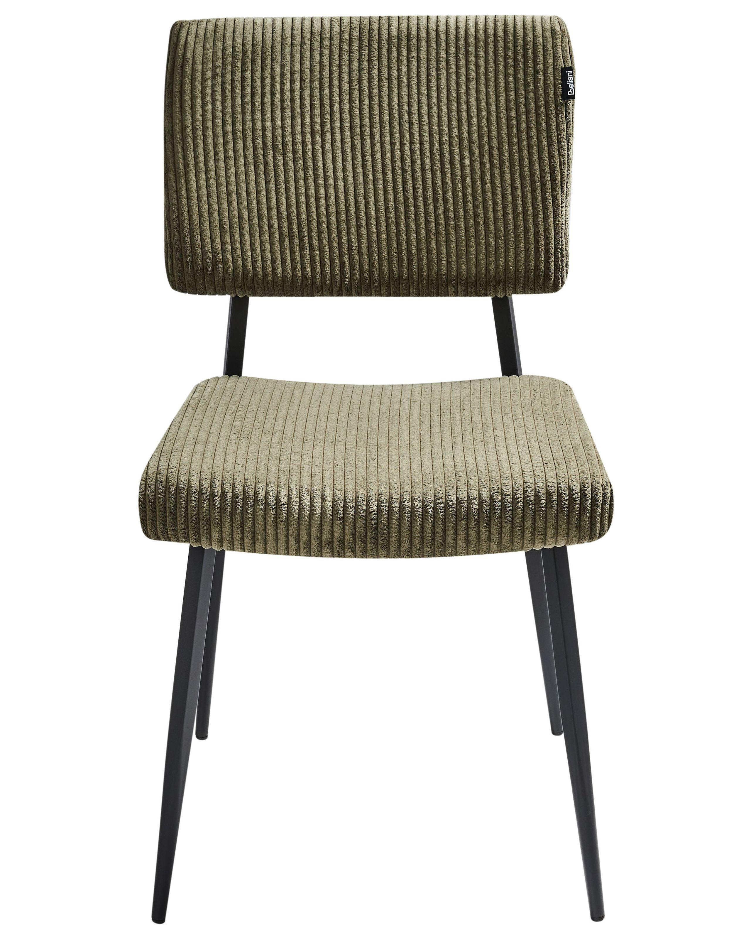 Beliani Lot de 2 chaises de salle à manger en Velours côtelé Rétro STURGIS  