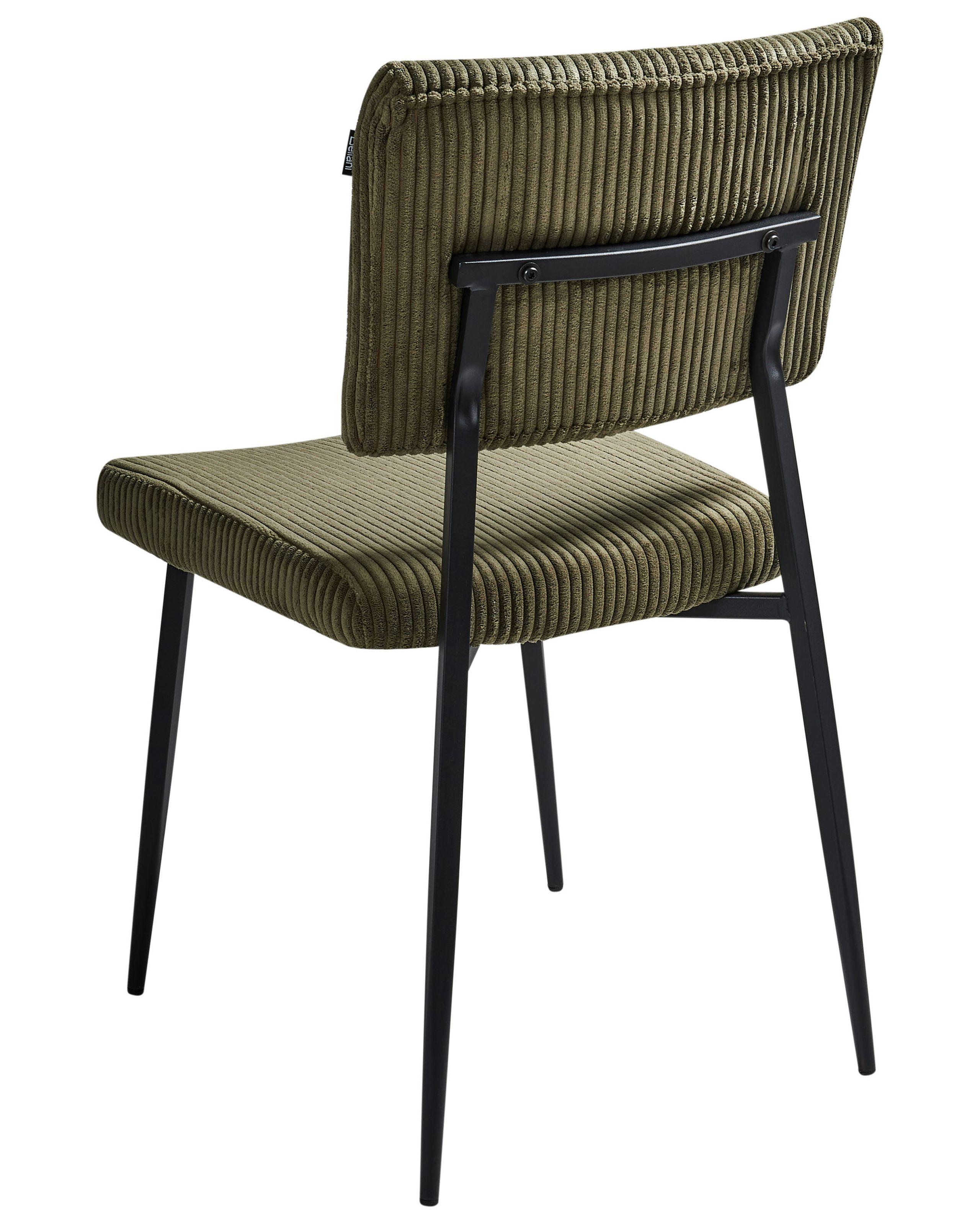 Beliani Lot de 2 chaises de salle à manger en Velours côtelé Rétro STURGIS  