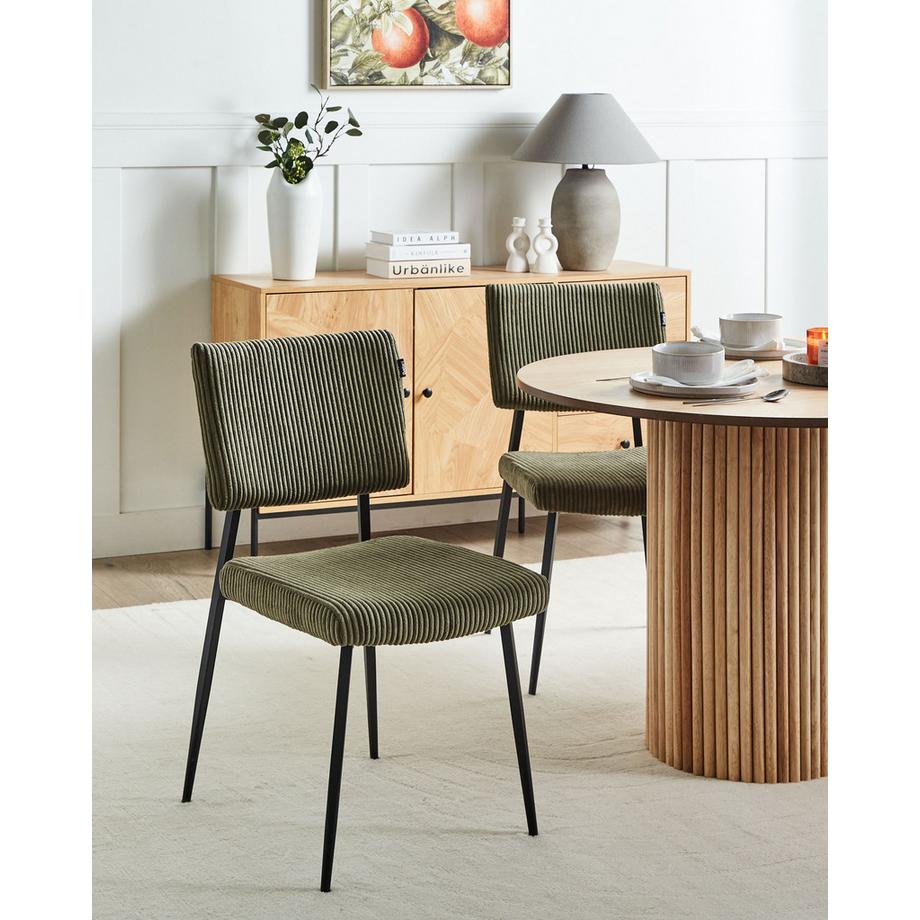 Beliani Set di 2 sedie da pranzo en Velluto a coste Retrò STURGIS  