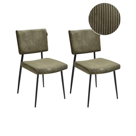 Beliani Lot de 2 chaises de salle à manger en Velours côtelé Rétro STURGIS  