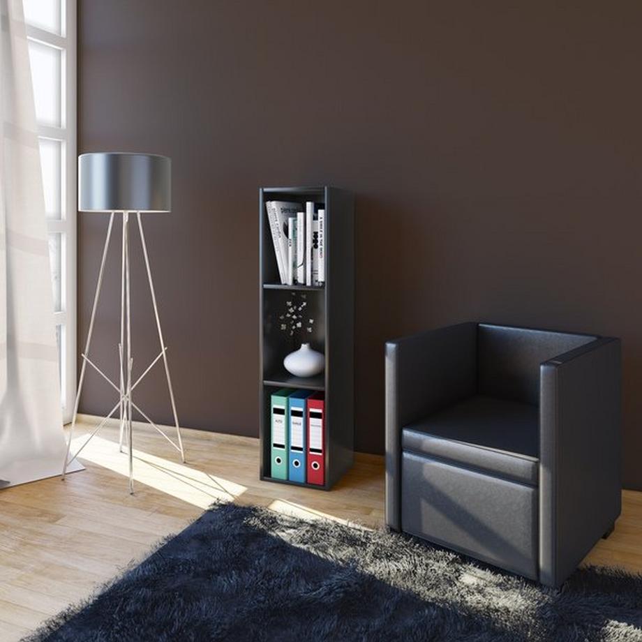 VCM Holzregal stehend | platzsparendes Regal | Maße: H. 107 x B. 34 x T. 30 cm | Elegantes Regal stehend | Aufbewahrungsregal | Bücherregal - Mendas  