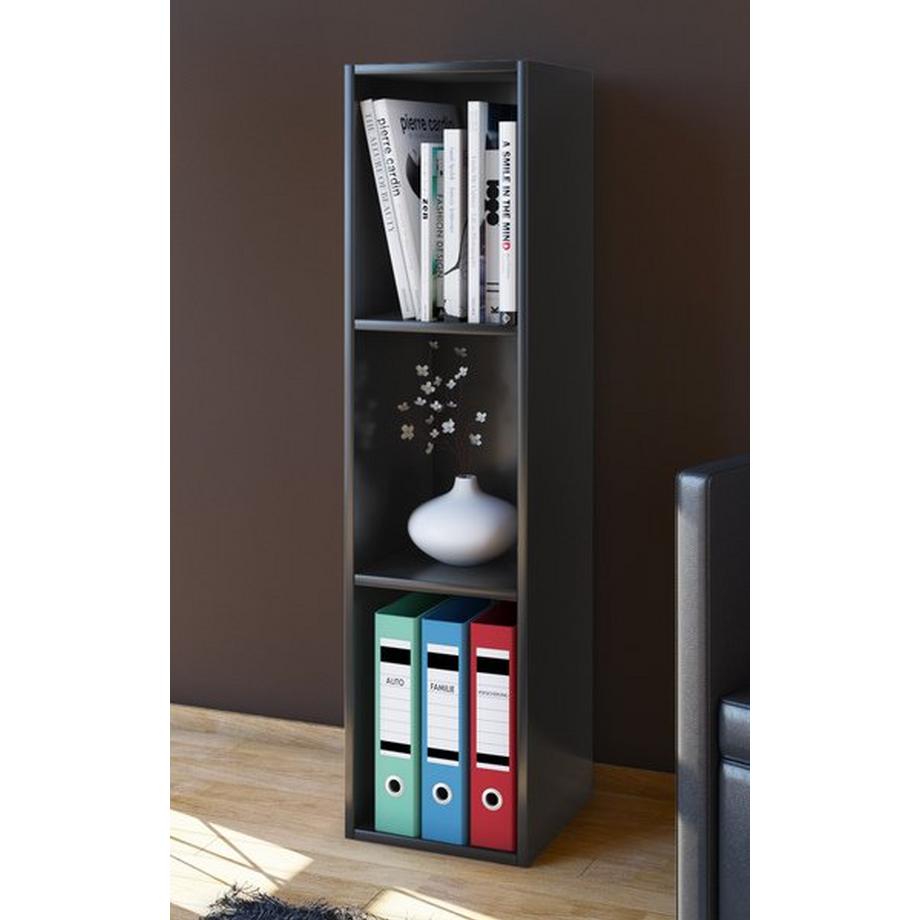 VCM Holzregal stehend | platzsparendes Regal | Maße: H. 107 x B. 34 x T. 30 cm | Elegantes Regal stehend | Aufbewahrungsregal | Bücherregal - Mendas  