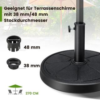 Northix Porte-parapluie lourd de 14 kg et diamètre de 45 cm pour mâts de parapluie de φ38/48 mm  