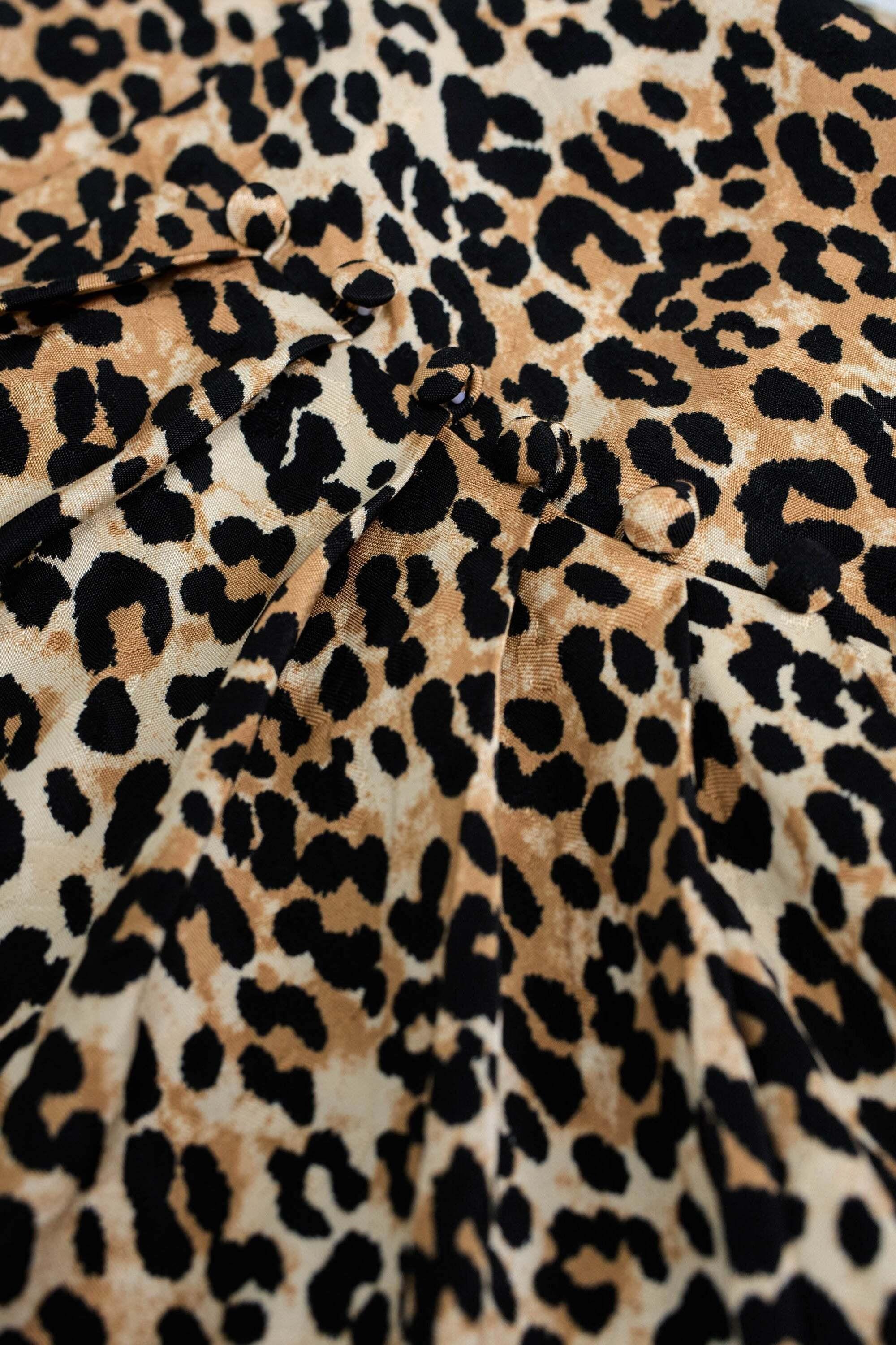 Salsa Gonna Midi Stampa Leopardata con Dettaglio Bottone  