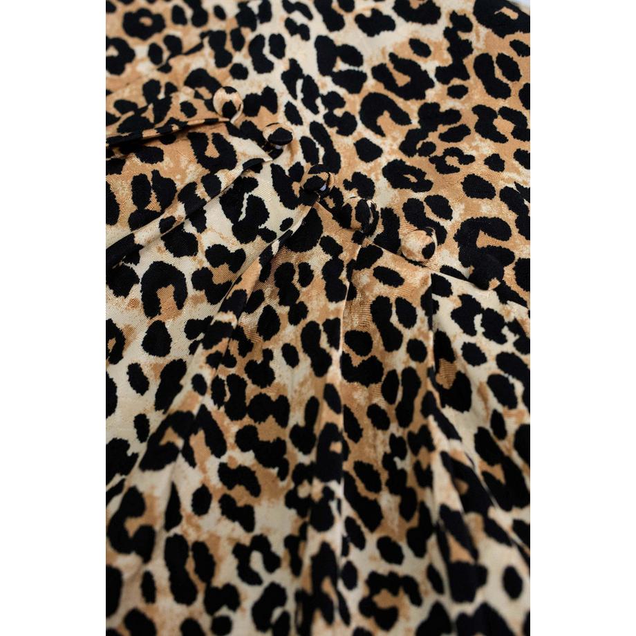 Salsa Gonna Midi Stampa Leopardata con Dettaglio Bottone  