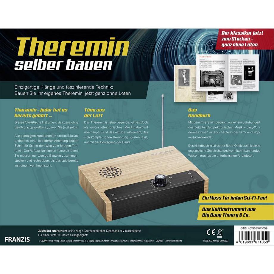 FRANZIS  Klang Bausätze Theremin selber Bauen (zum Stecken) 