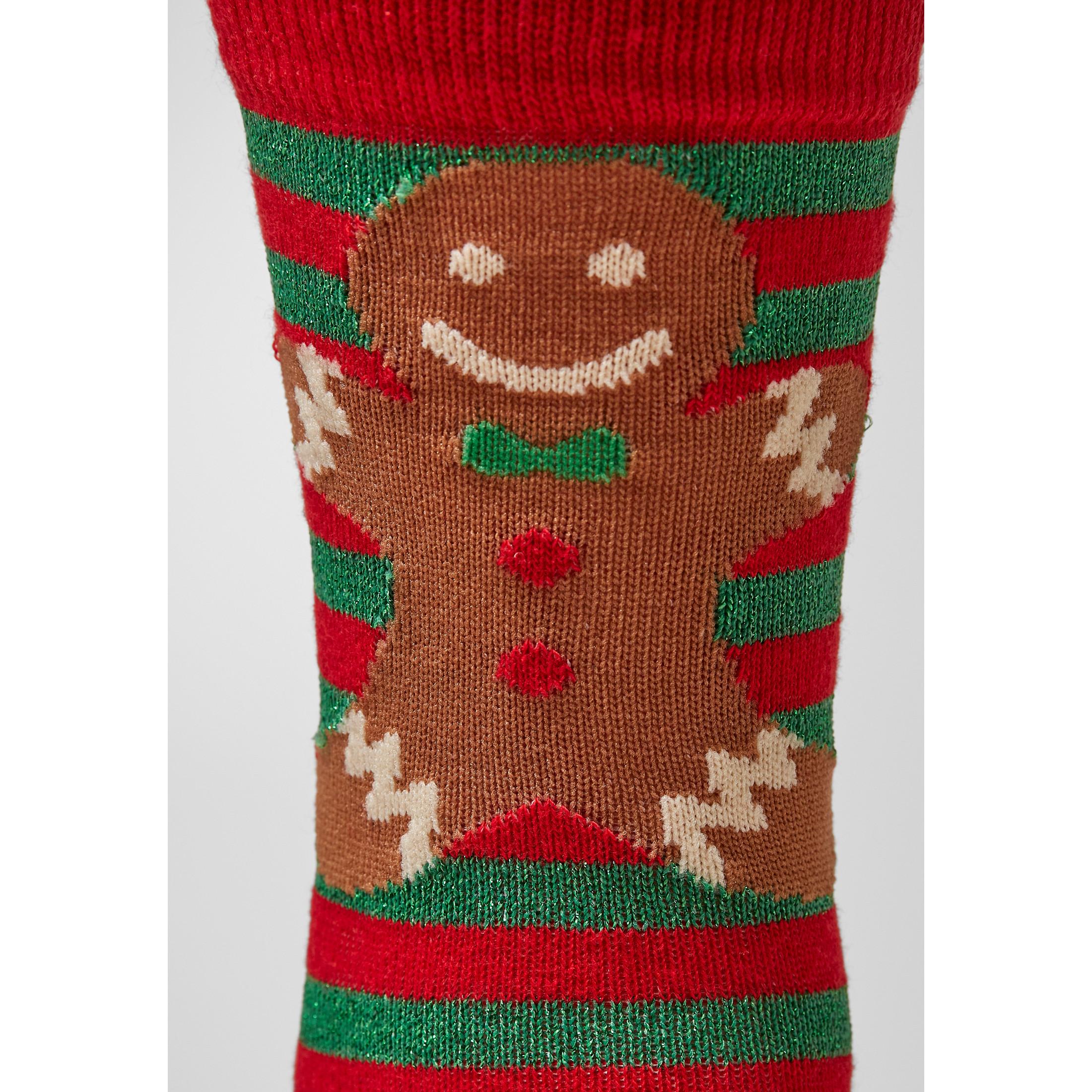 URBAN CLASSICS  chaussettes christmas gingerbread lurex (3pcs) 