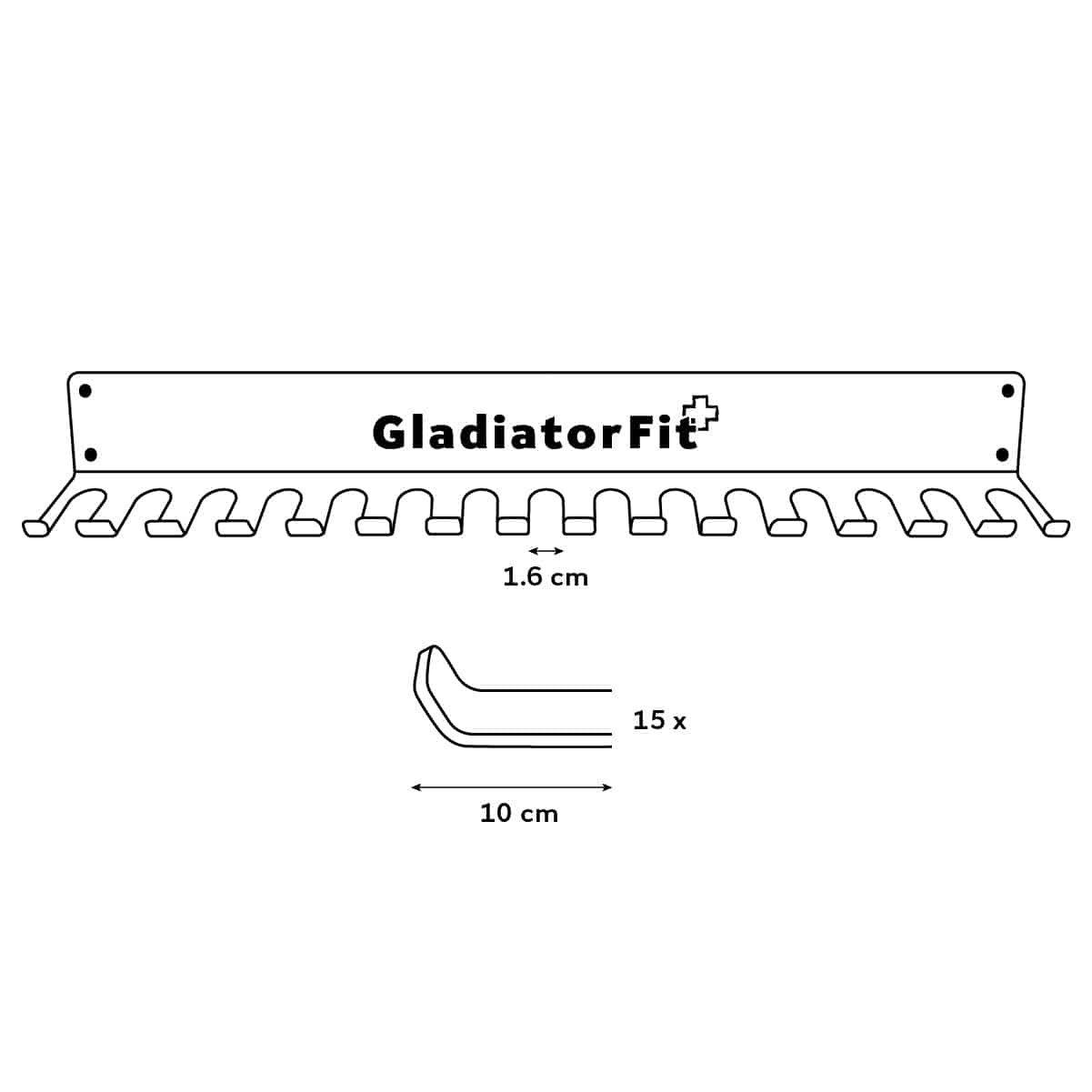 GladiatorFit  Stahl-Wandrack zur Aufbewahrung von Gummibändern und Seilen 