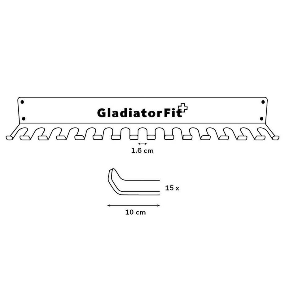 GladiatorFit  GladiatorFit Wand-Stahlgestell zur Aufbewahrung von Gummibändern und Seilen 