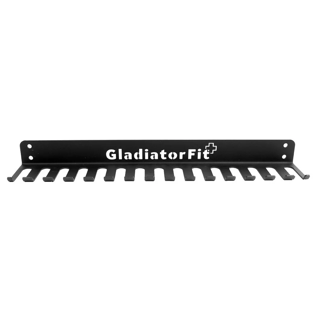 GladiatorFit -  Wand-Stahlgestell zur Aufbewahrung von Gummibändern und Seilen, 1.6CM, Schwarz