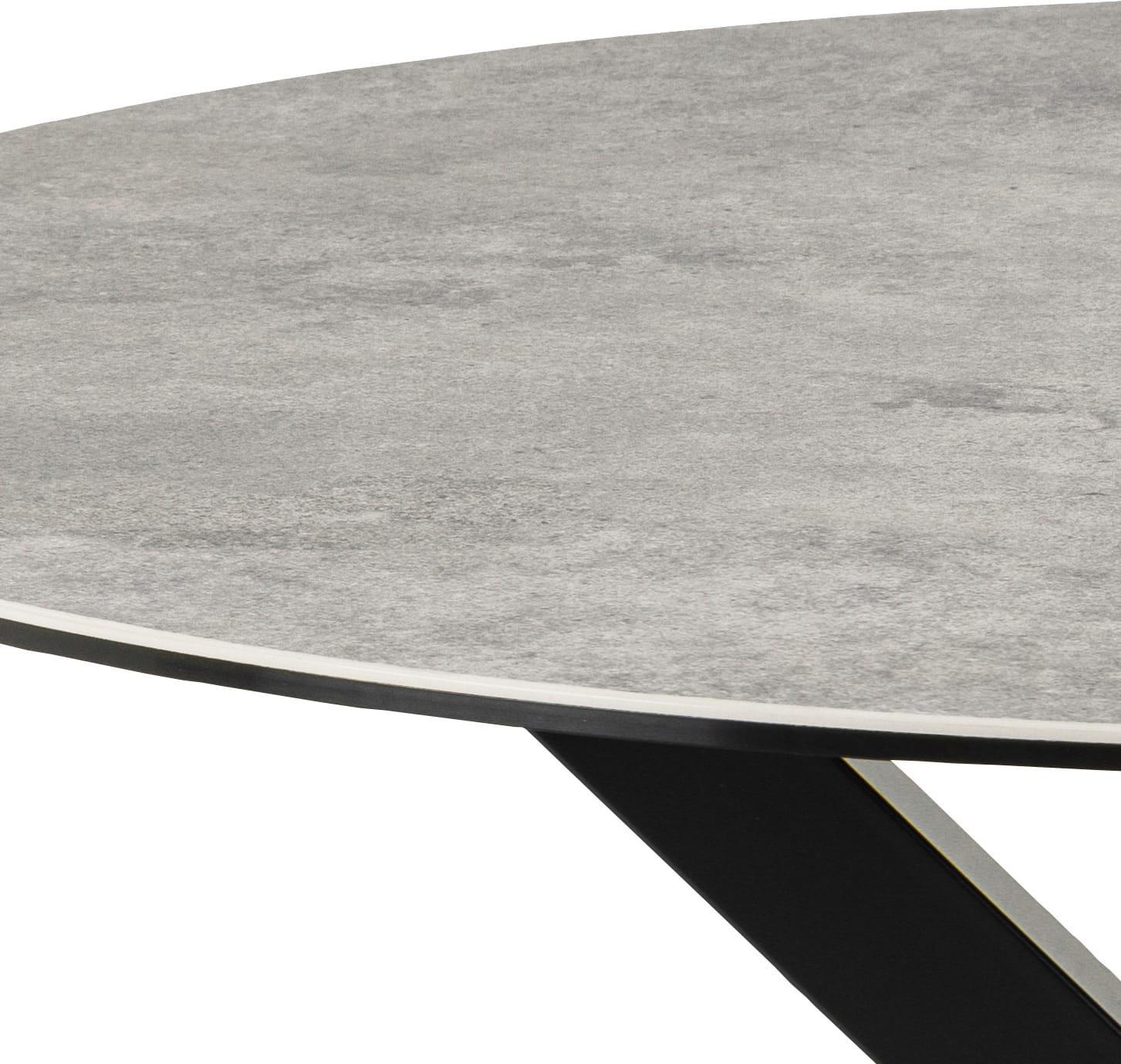 mutoni Table à manger Triple-X céramique grise 119  