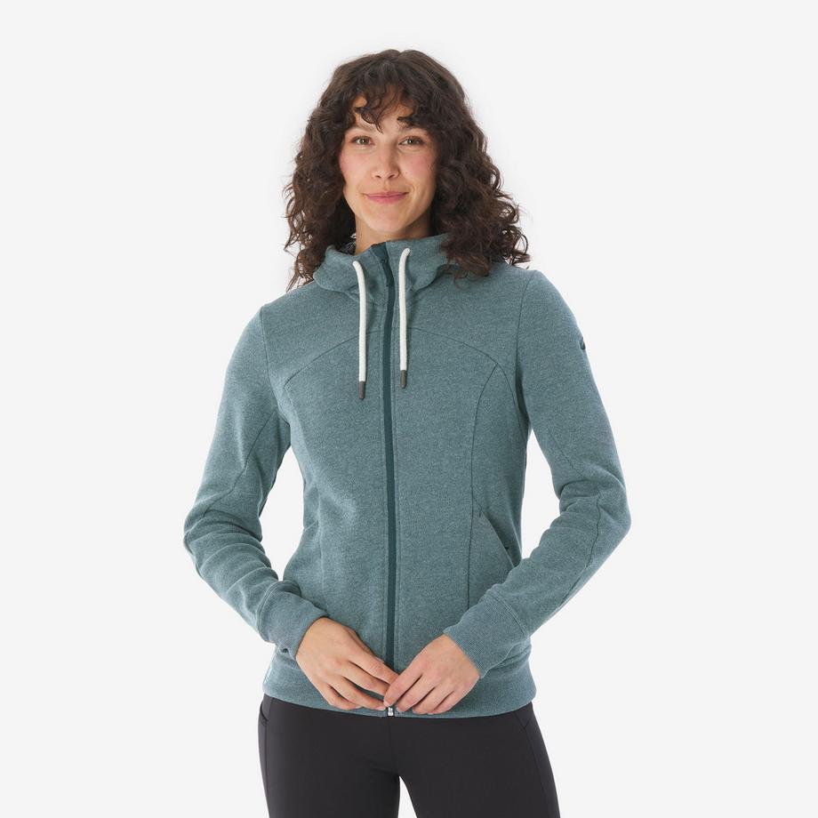 QUECHUA Pull randonnée zippé polycoton  