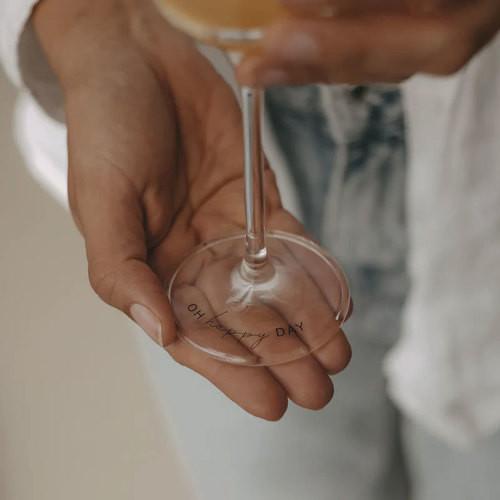 Eulenschnitt Sektglas Oh happy day  