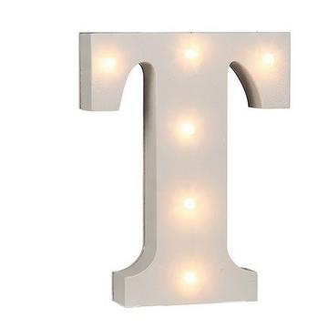 Beleuchteter LED Holzbuchstaben "T"