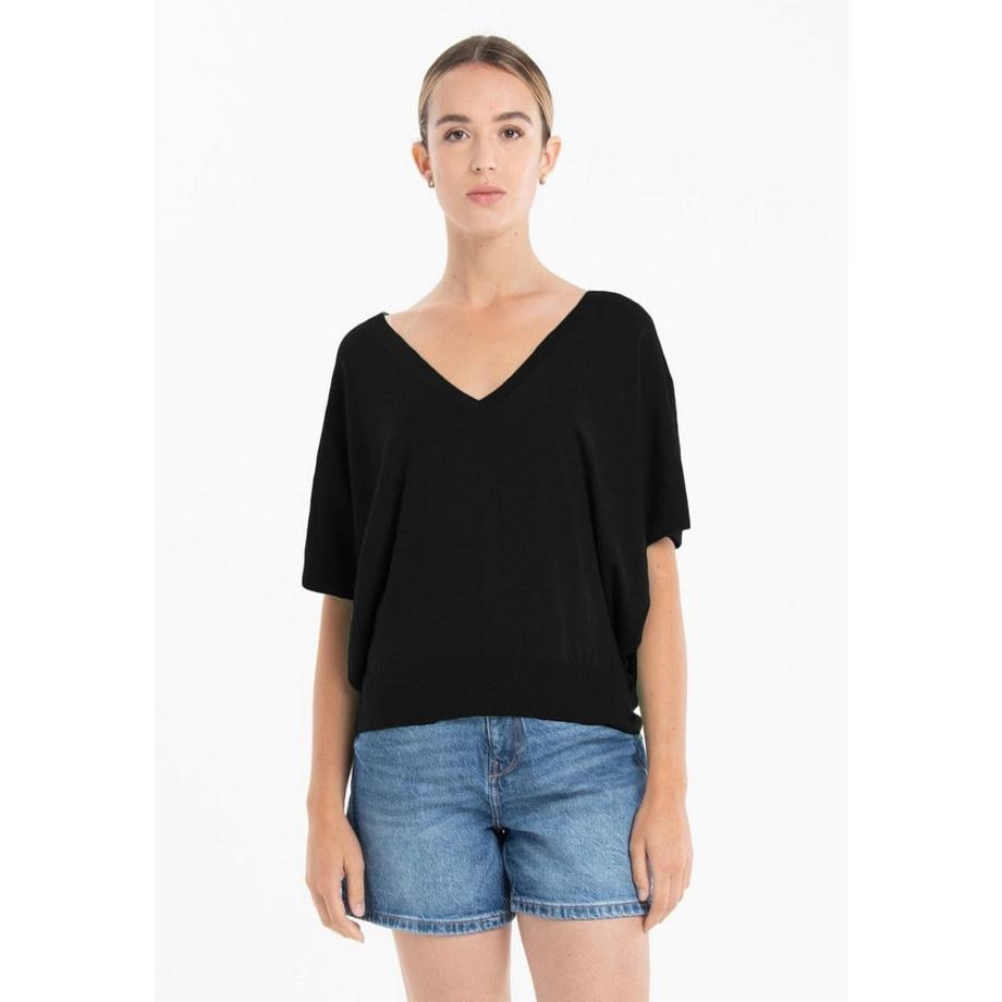 Studio Cashmere8 KELLY 6 Pull Col V Manches Chauve-Souris  