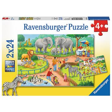 Ravensburger puzzel Een dag in de dierentuin - 2x 24 stukjes