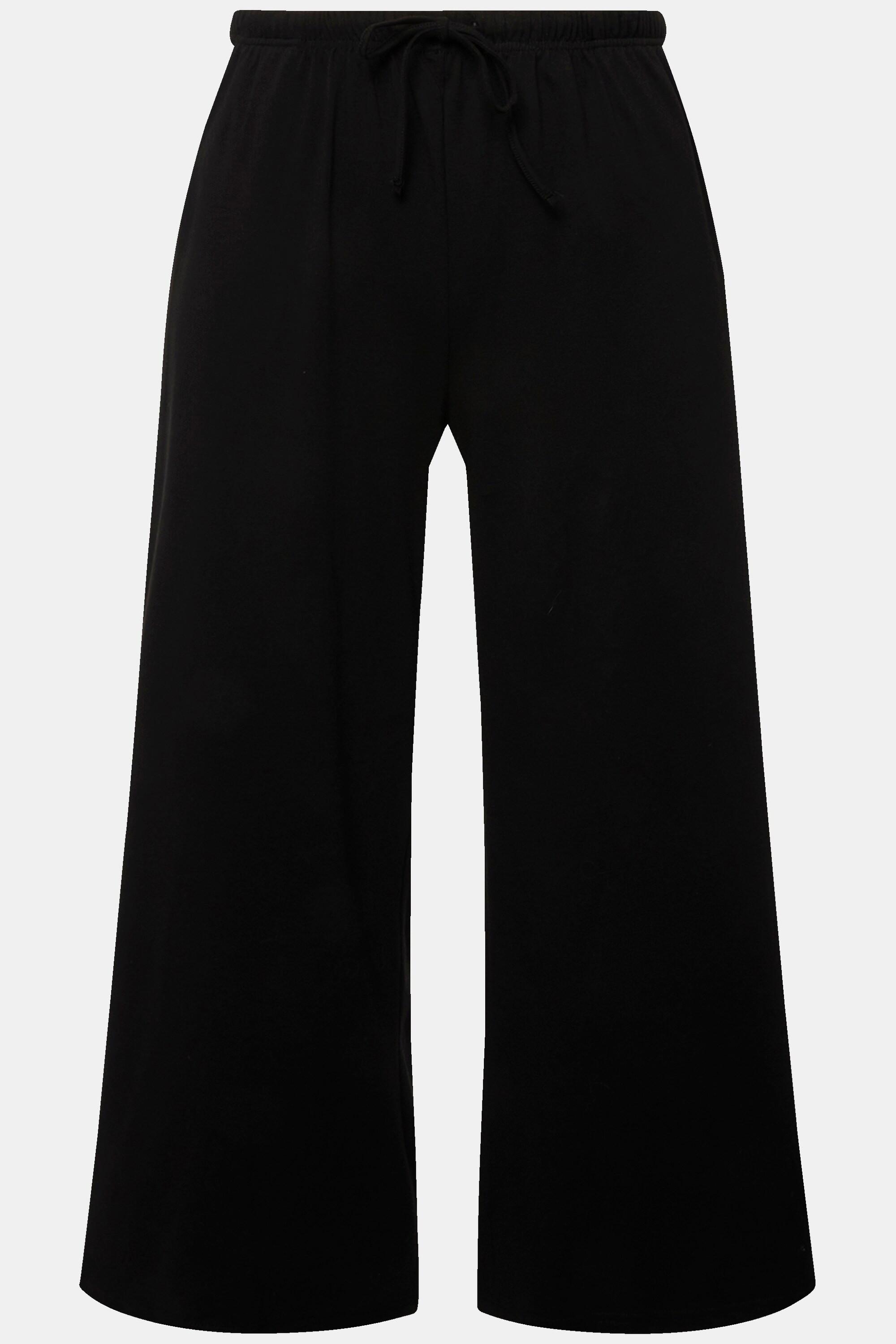 Ulla Popken  Pantaloni in jersey dalla gamba dritta con cintura elastica classico nero 