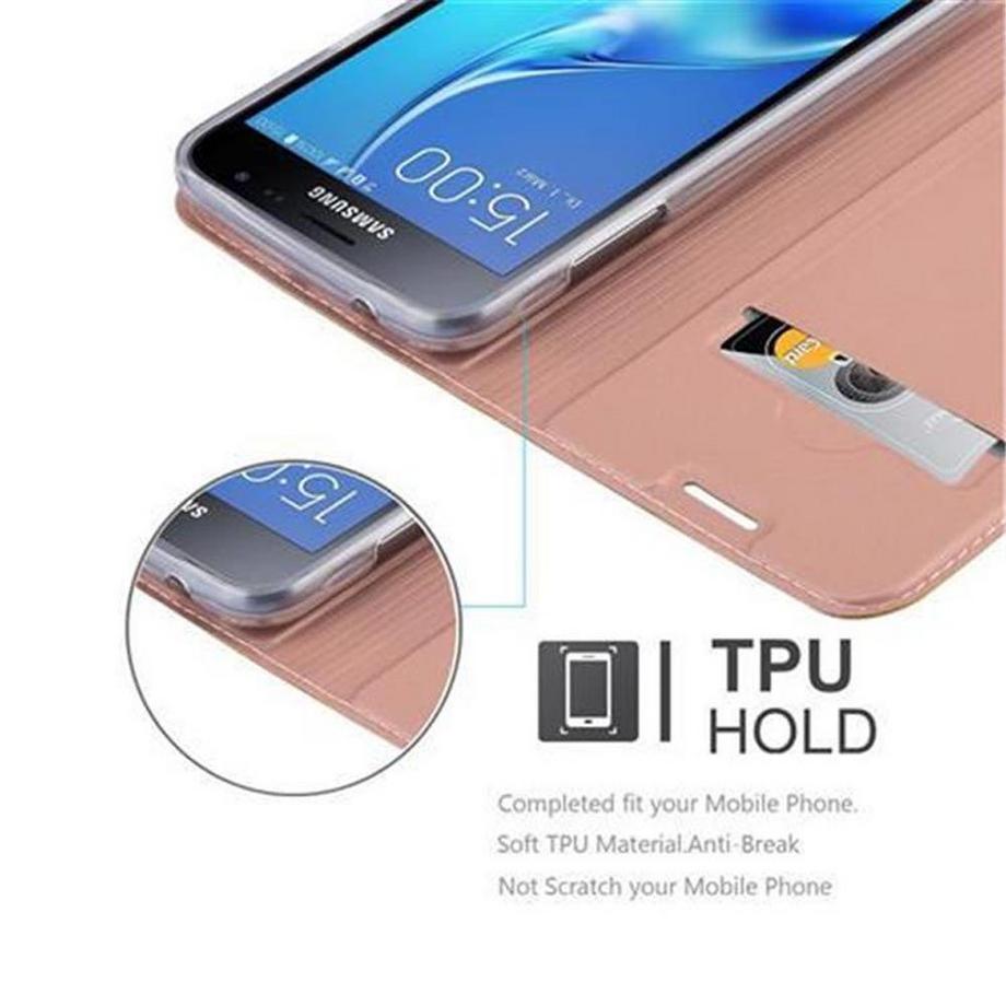 Cadorabo  Housse compatible avec Samsung Galaxy J3 2016 - Coque de protection avec fermeture magnétique, fonction de support et compartiment pour carte 