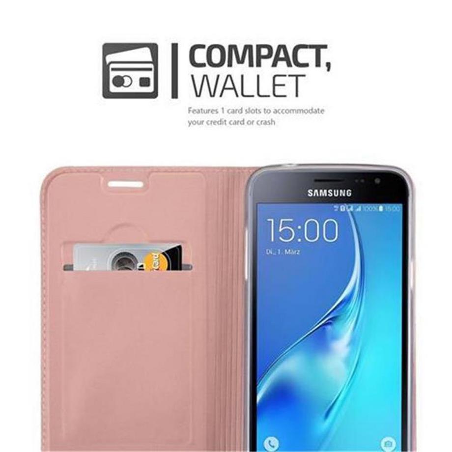 Cadorabo  Housse compatible avec Samsung Galaxy J3 2016 - Coque de protection avec fermeture magnétique, fonction de support et compartiment pour carte 
