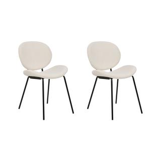 Beliani Lot de 2 chaises en Bouclé Traditionnel LUANA  