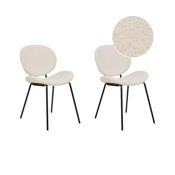 Lot de 2 chaises en Bouclé Traditionnel LUANA