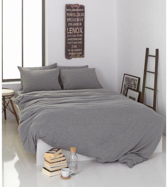 Living Home Melange Jersey Uni Set de linge de lit  