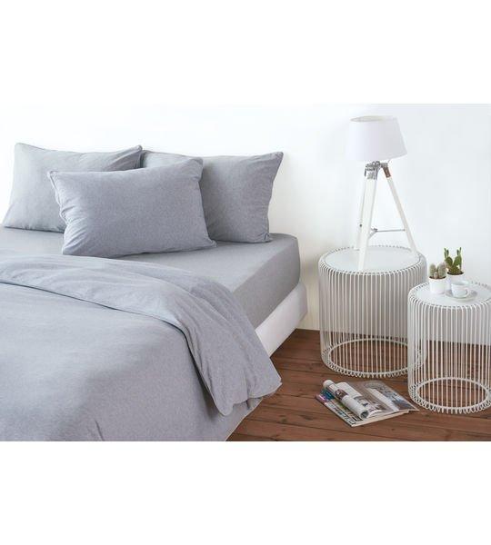 Living Home Melange Jersey Uni Set de linge de lit  