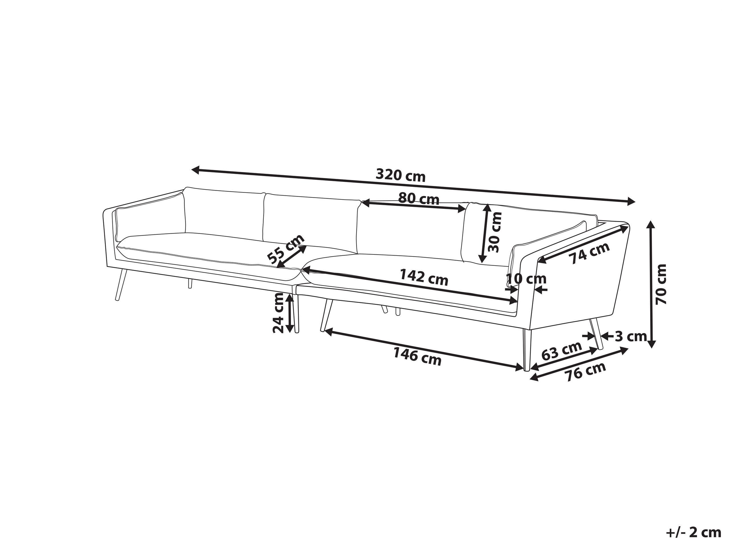 Beliani Divani XXL en Tessuto Moderno LORETELLO  