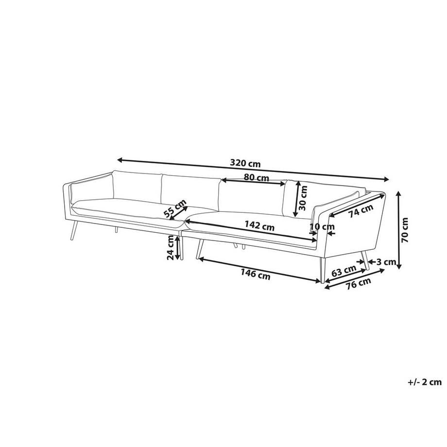Beliani Canapé XXL en Tissu Moderne LORETELLO  