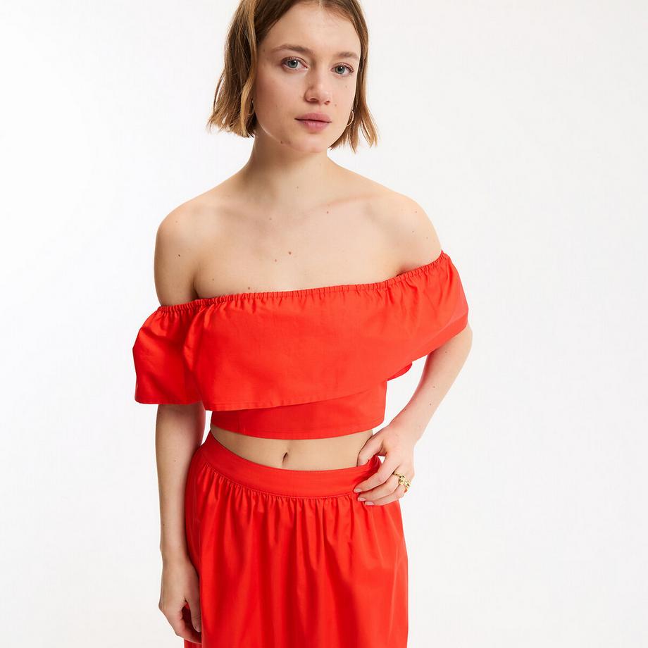 La Redoute Collections Top Bustier Court à Volant  