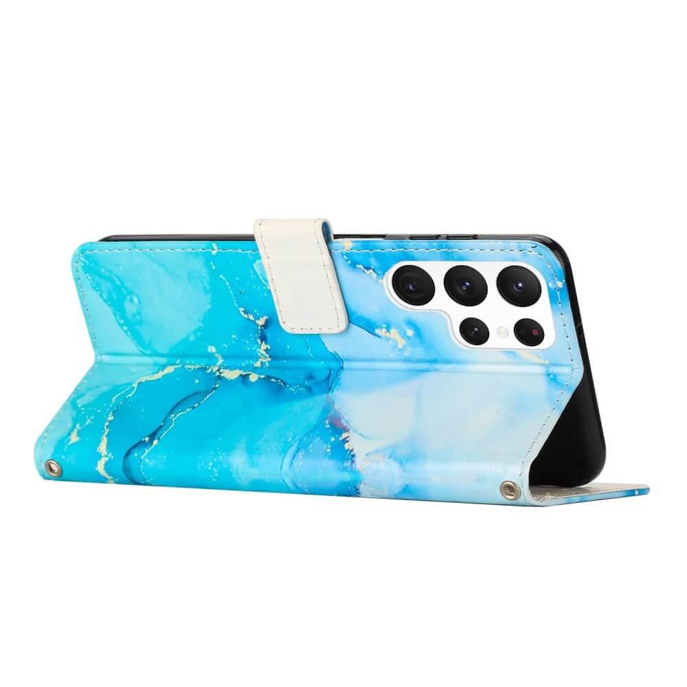 Cover-Discount  Galaxy S23 Ultra - Coque cuir blue Marble 