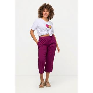 Ulla Popken  Pantalon 7/8 Ruby avec genoux préformés, jambes droites et taille élastique 