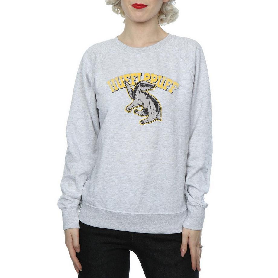 Harry Potter Hufflepuff Bedrucktes Slim Fit Sweatshirt  