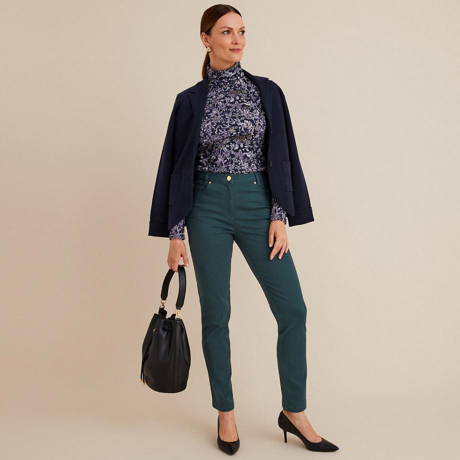 La Redoute Collections Pantaloni Dritti Cinque Tasche Cotone Stretch  