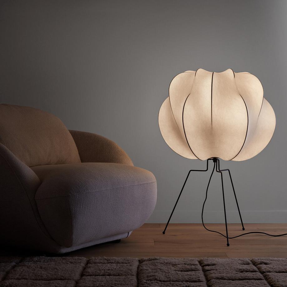 Lampe de sol en métal fer et résine