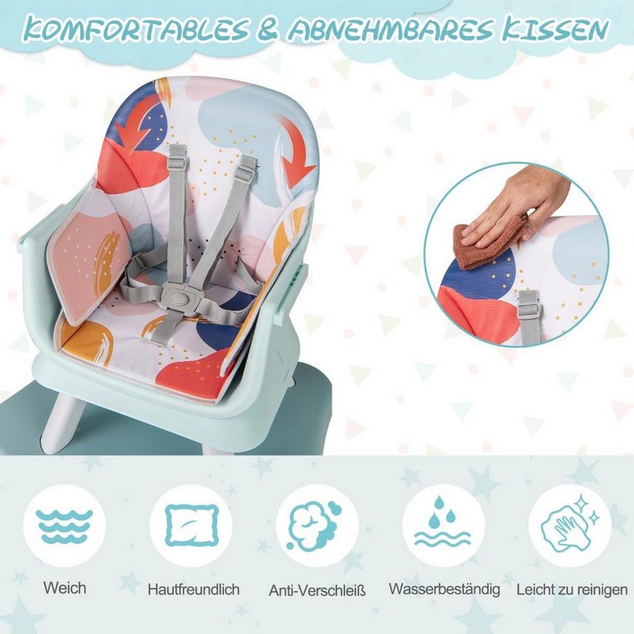 Northix  Chaise haute convertible 6 en 1 pour bébé 