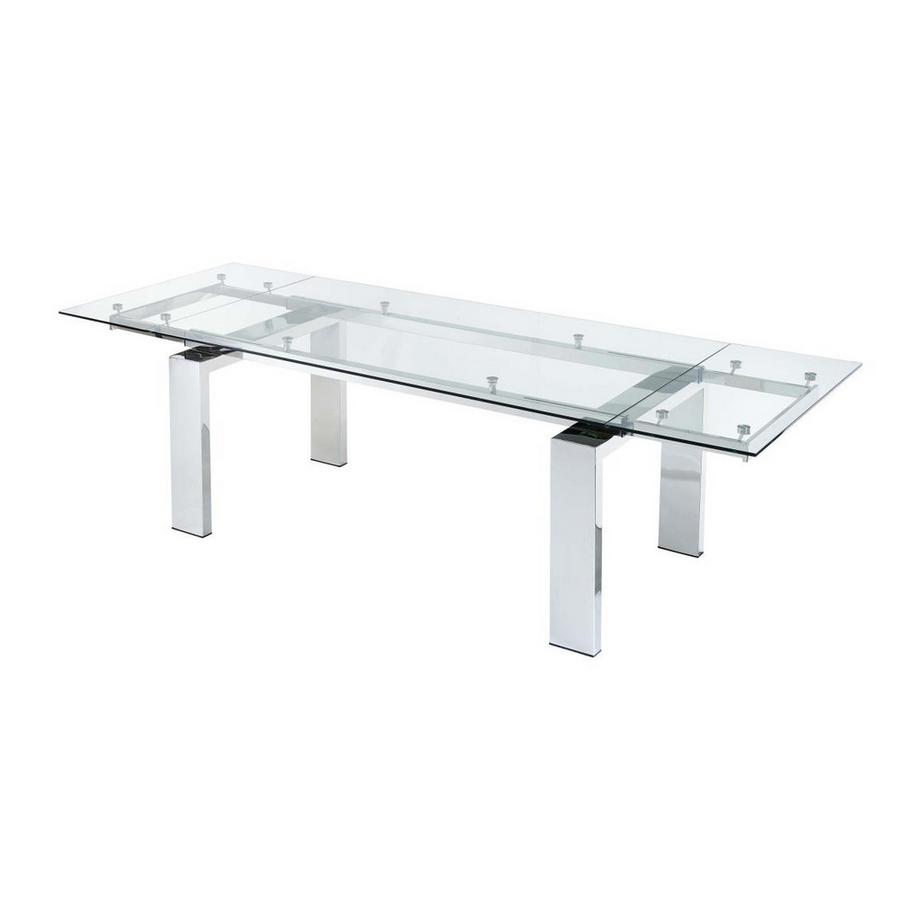 Vente-unique Table à  manger extensible LUBANA Verre trempé métal 8 à  10 cous  