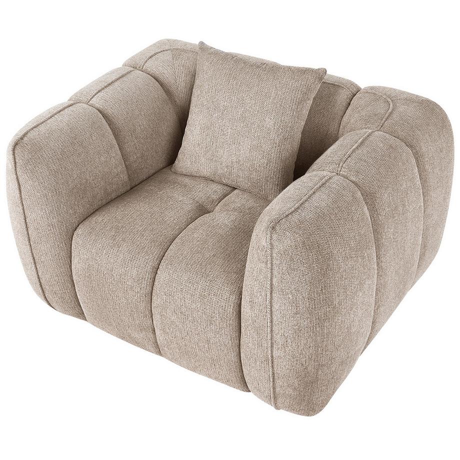 Beliani Fauteuil en Tissu Scandinave NESS  