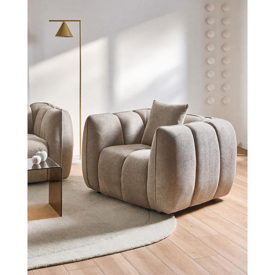 Beliani Fauteuil en Tissu Scandinave NESS  