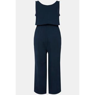 Ulla Popken  Jumpsuit, 7/8-Länge, Musselin, V-Ausschnitt, ärmellos 