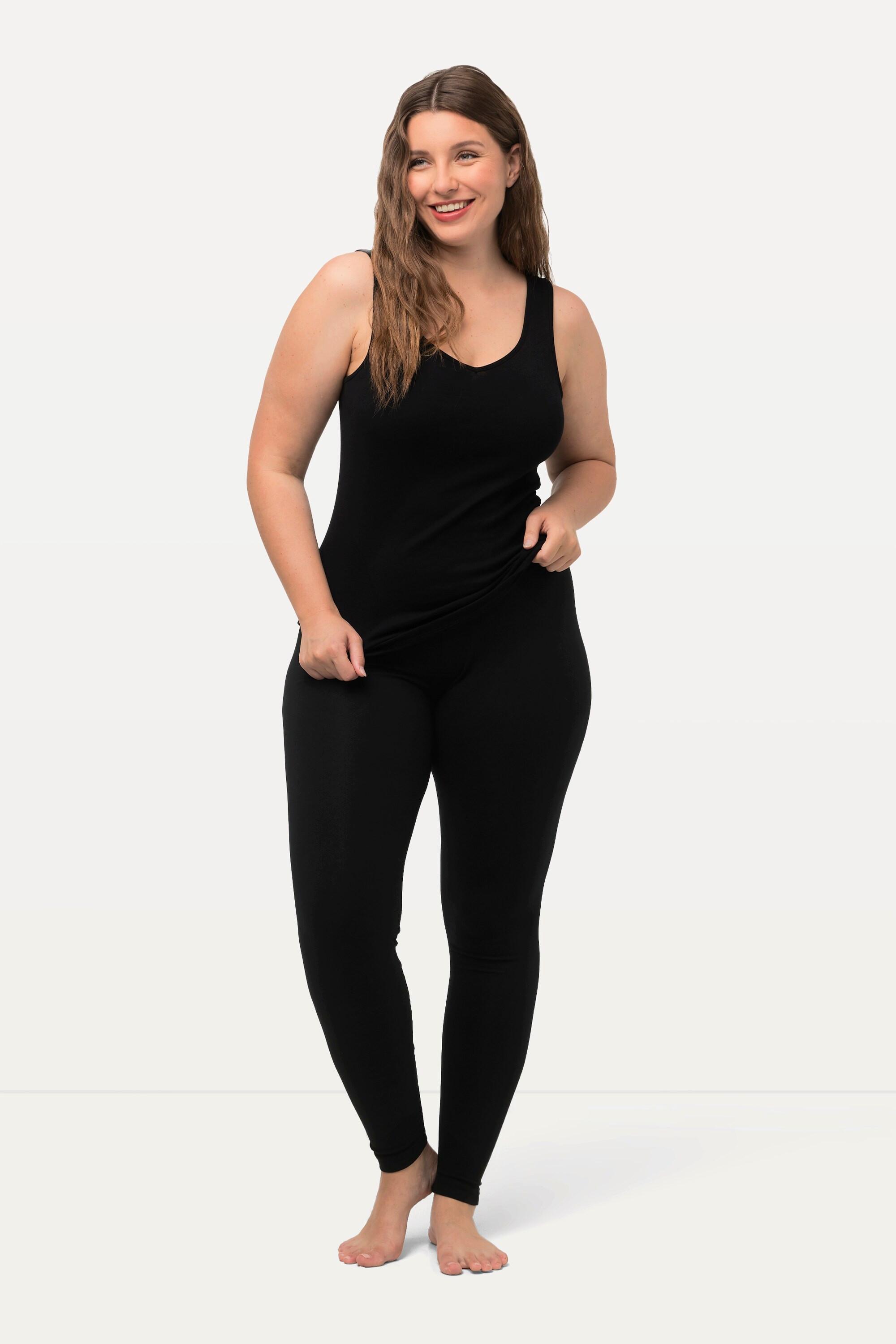 Ulla Popken  Leggings di cotone con cintura completamente elastica 