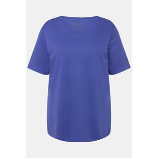 Ulla Popken  Shirt, doppellagige Vorderseite, Slim, Rundhals, Halbarm 