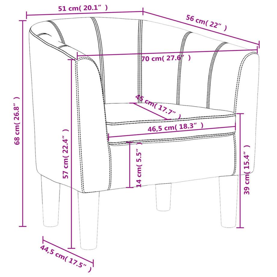 VidaXL poltrona cabriolet Pelle Artificiale  