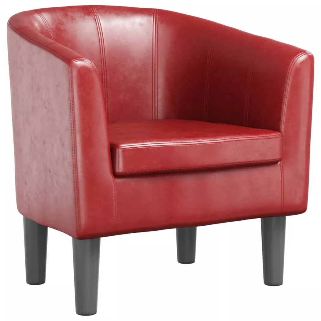 vidaXL Fauteuil cabriolet rouge bordeaux similicuir