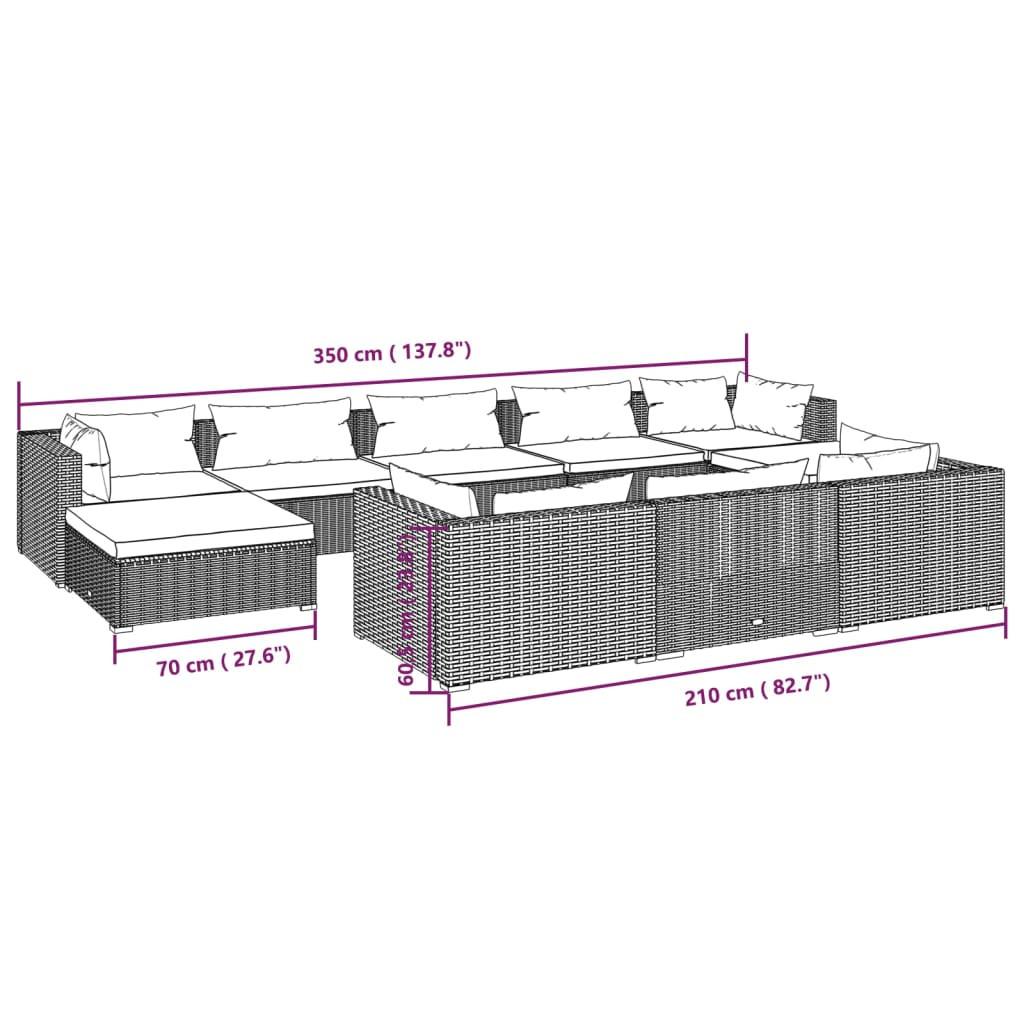 VidaXL Garten-lounge-set poly-rattan  