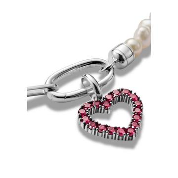 Charm-Anhänger Herz Mit Roten Steinen – Connect