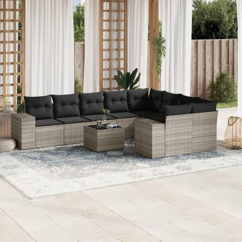 VidaXL set divano da giardino Polirattan  