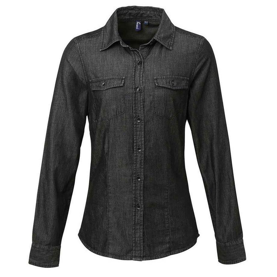 Camicia Cucitura Stile Jeans