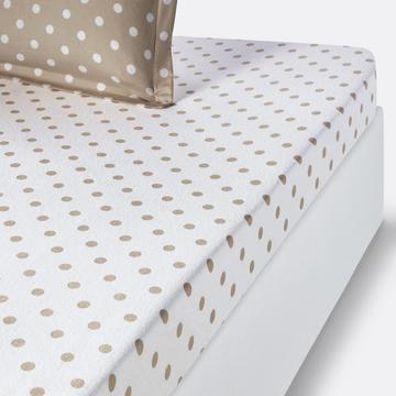 Drap housse flanelle imprimé pois