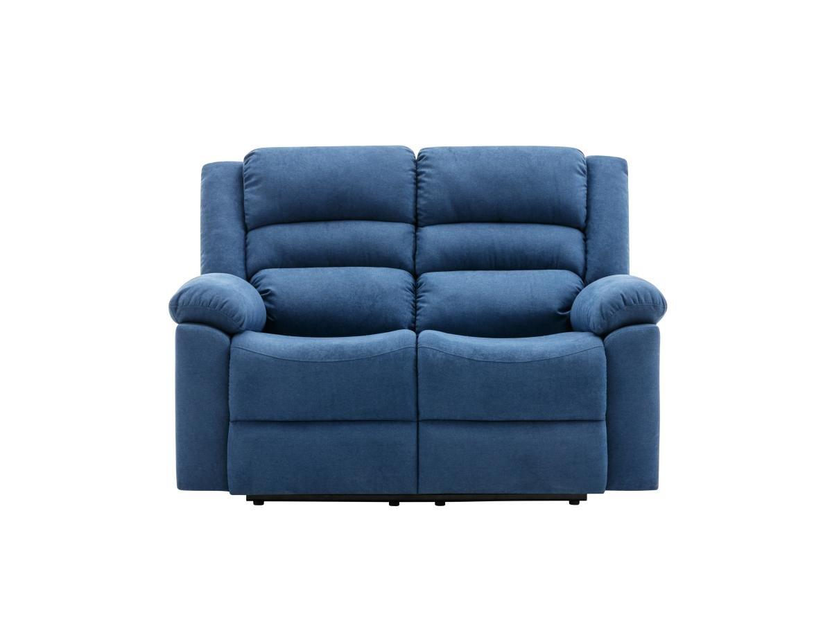 Vente-unique Relaxsofa 2-Sitzer elektrisch - Stoff - Blau - BUROLO  